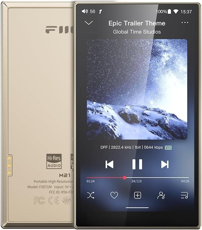 FiiO M21 Android 13 Portable Music Player w/Snapdragon 680, DSD (Titanium Gold)