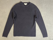 J Crew Men's Ribbed Blue Sweater Crew Neck Long Sleeve Nautical Fisherman Large