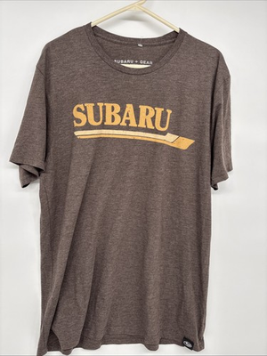 #ad Subaru T Shirt Adult XL Brown Vintage Logo Tagless Short Sleeve Modal Blend $23.03