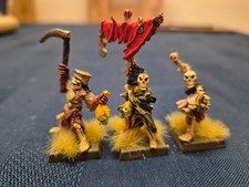 Warhammer Fantasy Battle/AoS, Skeleton Warrior Command Group, 3x OOP Metal Minis