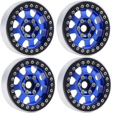 Power Hobby B1 Aluminum 1.9 Beadlock Wheels 9mm Hubs Blue for 1/10 Rock Crawler