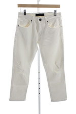 J Brand Unisex Adults Cropped White Distressed Jeans Cotton Mid Rise Size 29