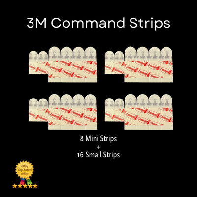 3M Command Refill Strips, Small, Mini, White Foam, 24 Replacement Strips | NEW
