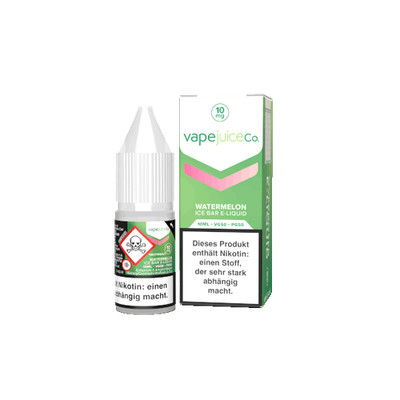 Vape Juice Ice Bar - Watermelon Overdosed - 10ml Nikotinsalz Liquid 20mg/ml