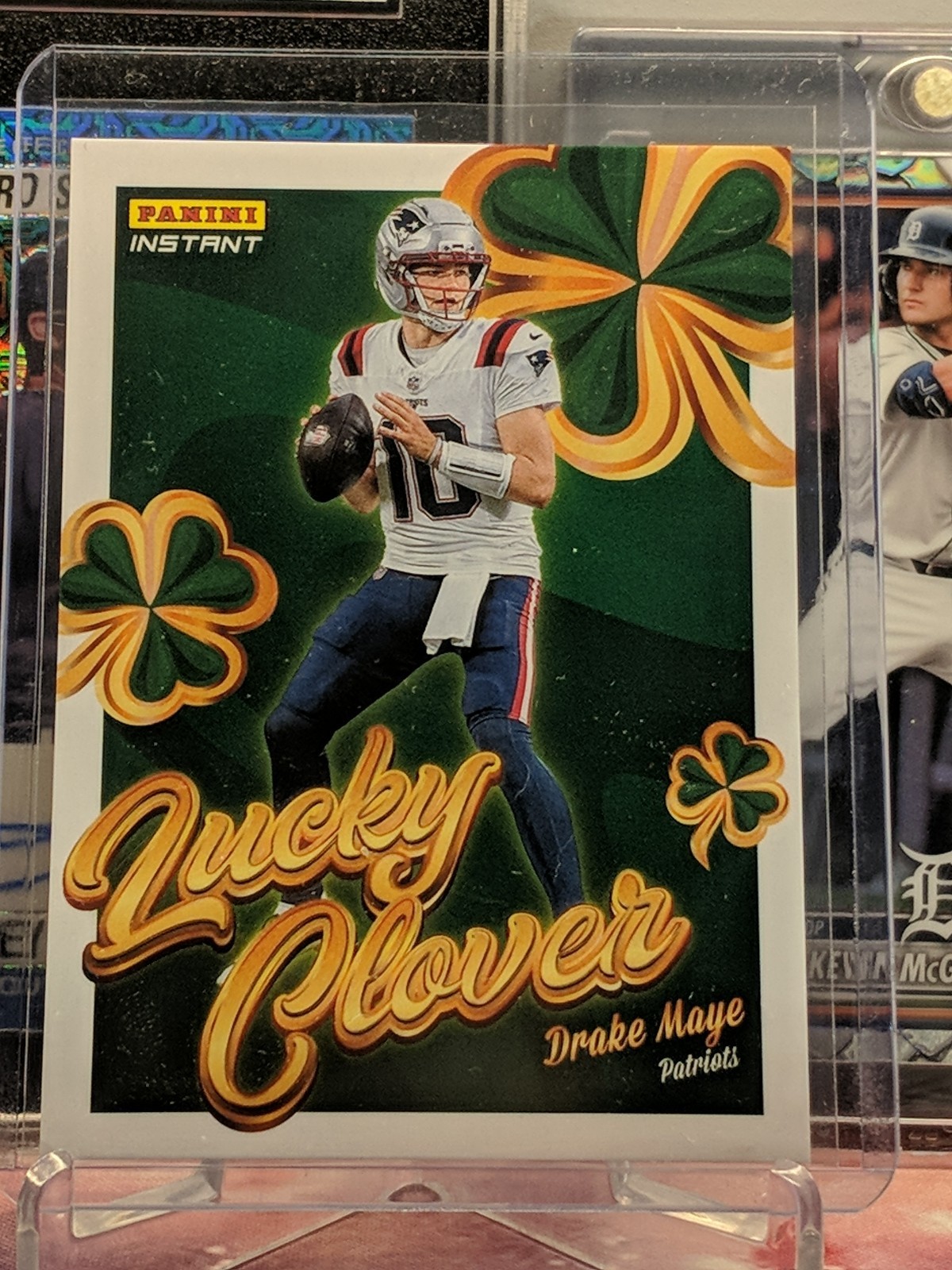 Panini 2025 Instant Lucky Clover Drake Maye #3 Insert New England Patriots