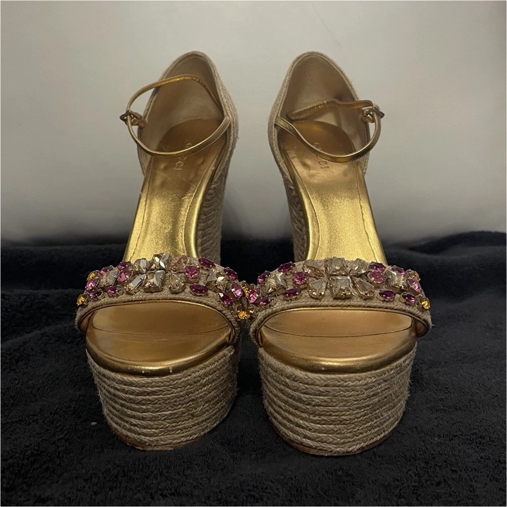 Gucci Gold Sandals for Women for sale - eBay