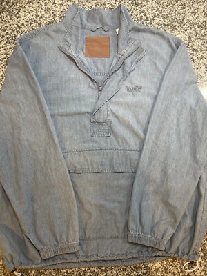 Levi's Anorak Denim Pullover 1/2 Zip Jacket XL   GREAT. Lightly Worn - VTG Look