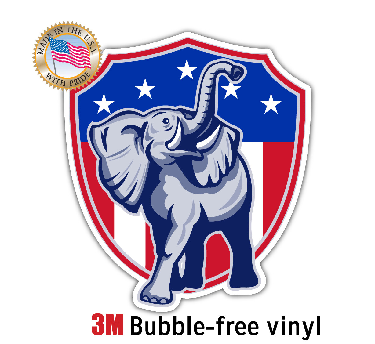 REPUBLICAN PARTY ELEPHANT POLITICAL DECAL HELMET WINDOW CAR 