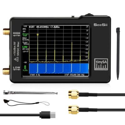Seesii 2.8'' LCD Spectrum Frequency Analyzer 100kHz to 960MHz Signal Generator