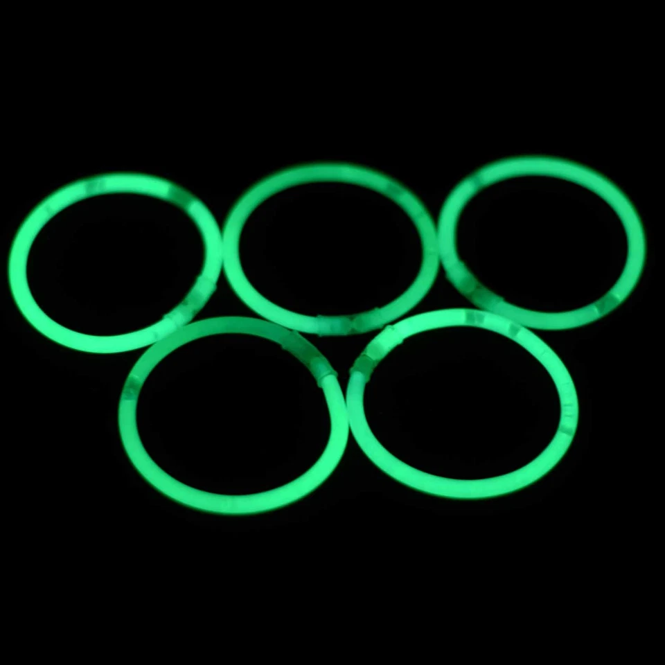 100x Green Glow Sticks Light Bracelets Disco Party Bulk stick glowsticks concert - image 3 of 4