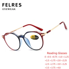 Unisex Round Blue Light Blocking Reading Glasses Full Frame Presbyopic Readers 