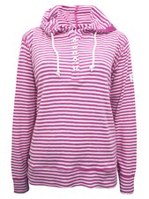 Felpa con cappuccio a righe Lazy Jacks FUCSIA puro cotone taglia dalla 8 alla 18 (da XSmall a XXL)