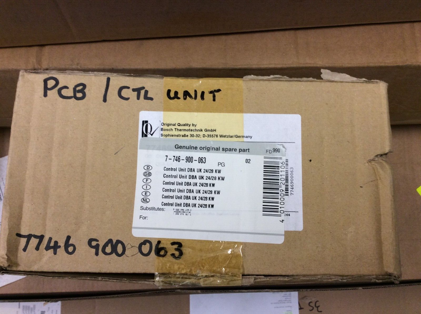 WORCESTER 7746900063 B UDERUS CONTROL UNIT PCB *VAT RECEIPT*
