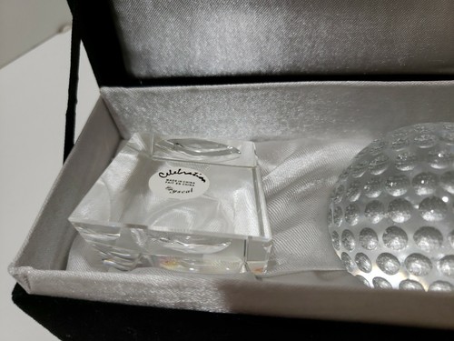 Waterford Celebrations Crystal Golf Ball 2.5" Diameter Hole in One Trophy - Picture 6 of 7