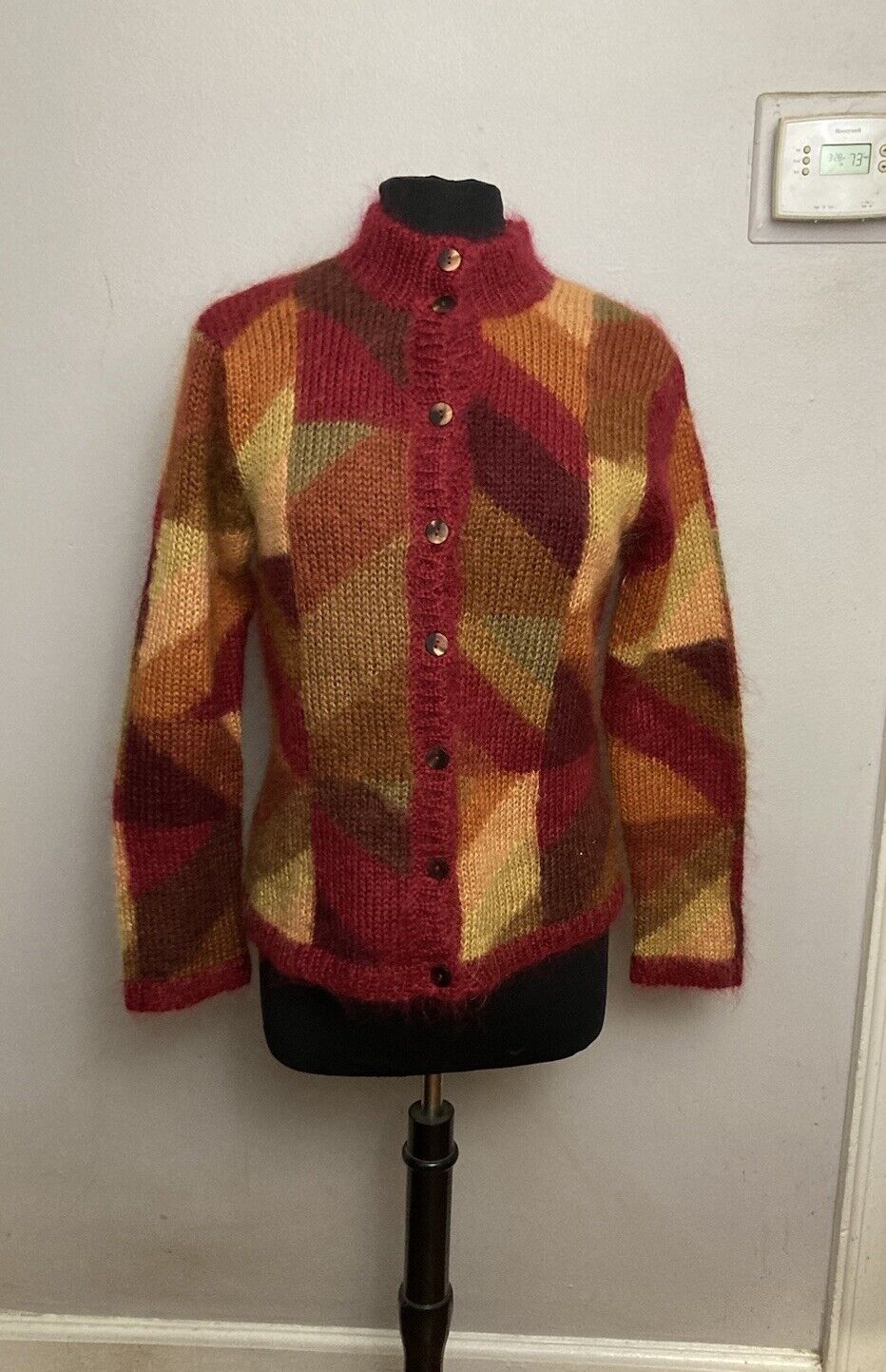 Talbots Vintage Sweater Mohair Blend Medium red b… - image 1