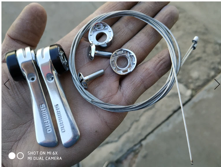 Palancas de cambio de marchas Shimano SL-R400 tubo descendente 8 velocidades para bicicleta plegable  Foto 3 de 4