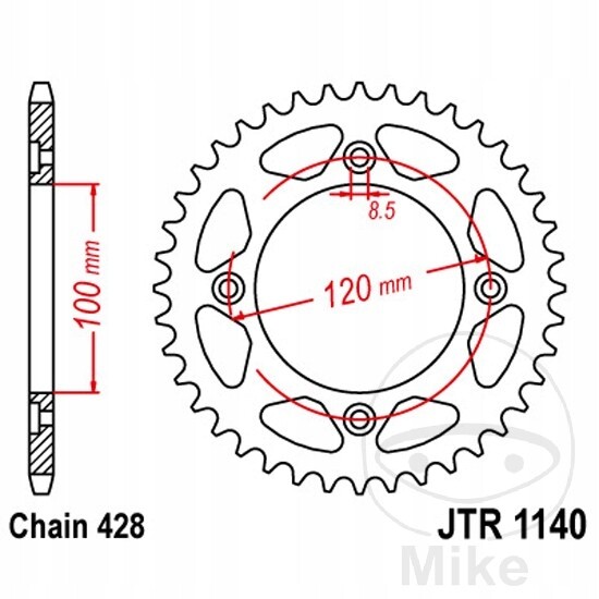 Pignon arrière JT 4478 anti-saut de chaîne Beta 125 RR RE