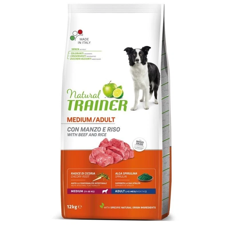 Trainer Natural Adult Medium con Manzo Fresco e Riso 12 kg - Crocchette per Cani - Immagine 4 di 4