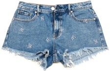 Pacsun Womens Size 26 Cute High Rise Festival Butterflies Cut Off Jean Shorts