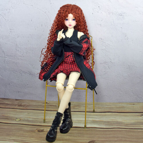 1/3 BJD Doll Toy Long Curly Dark Orange Wigs Whole Set Fashion Doll Lifelike - Picture 21 of 24
