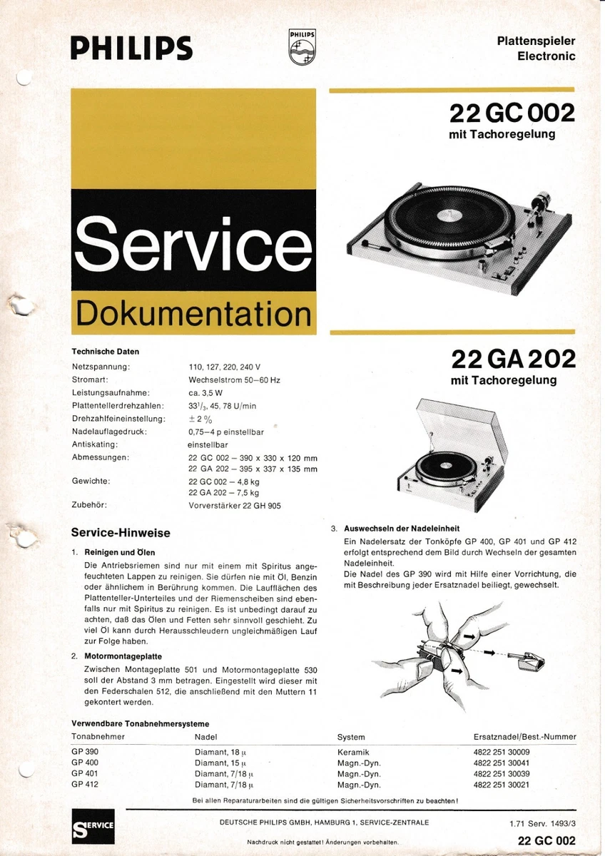 Service Manual-Anleitung Für Philips 22 GC 002, 22 GA 202 | EBay