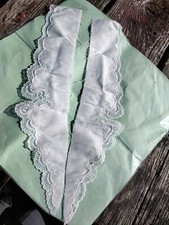 Vtg Women's White Detachable Sew-On Dressmaking COLLAR lapels linen lace white