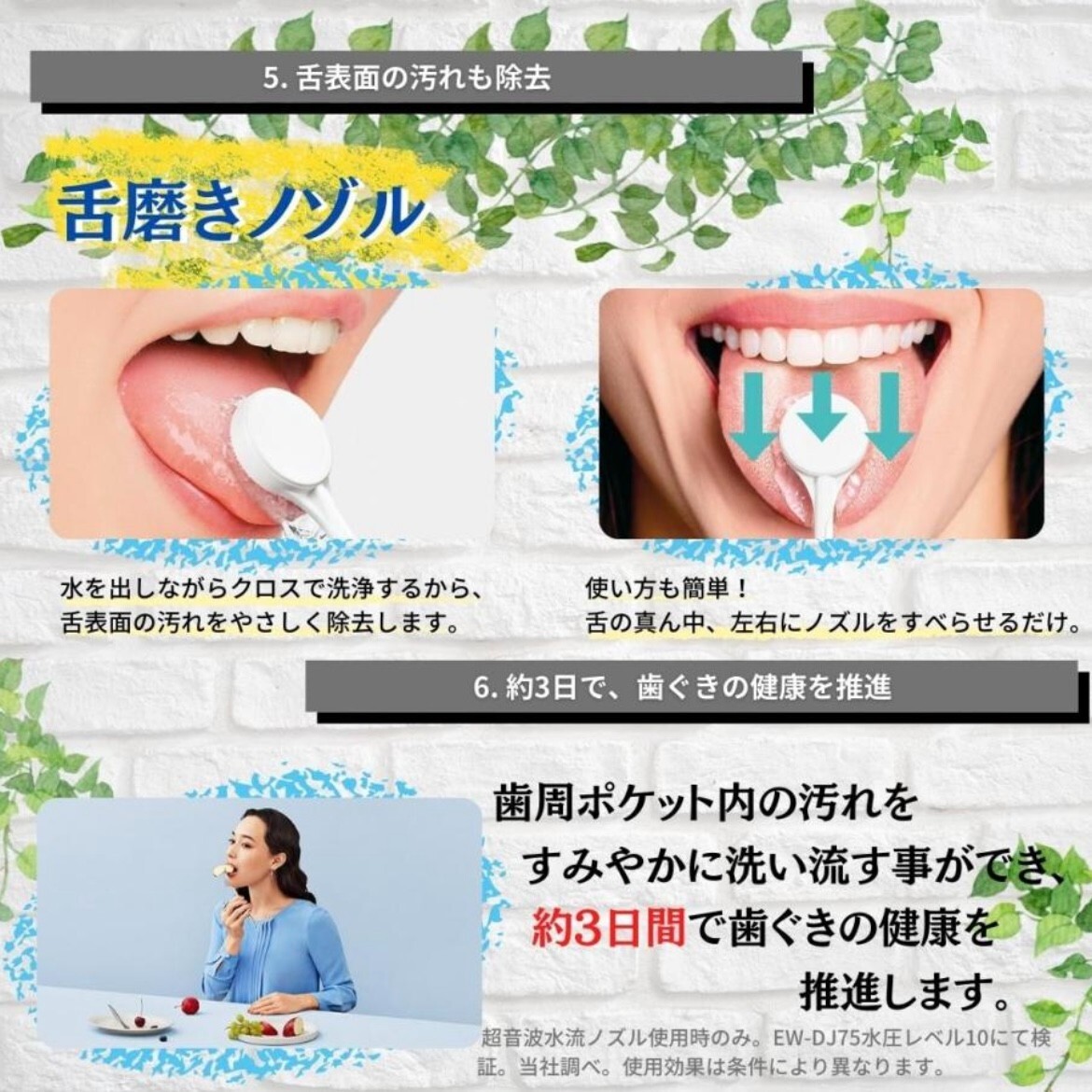 Panasonic EW-DJ55-W Electric Dental Flosser Jet Washer Ultrasonic