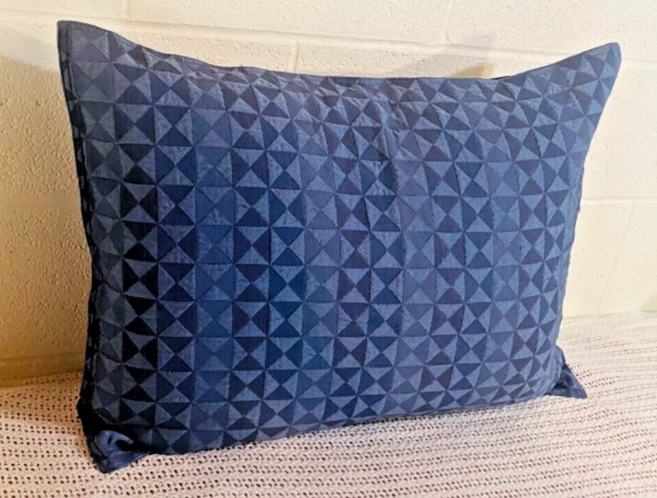 Nautica Pillow Sham Cotton Blend Diamond Stitched Jacquard Blue 20x26 - Imagem 4 de 4