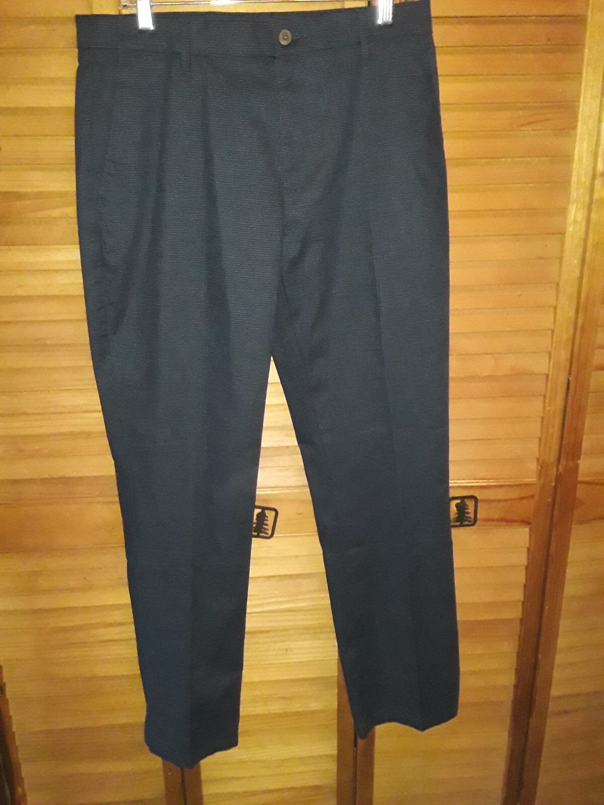 GoodThreads Blue Check Athletic Fit Flat Front Dress Suit Pa