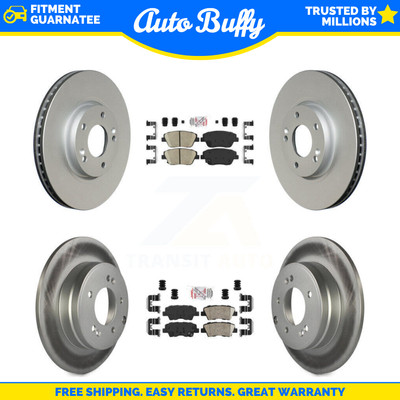 Front Rear Ceramic Pad Coated Disc Brake Rotor Kit For Hyundai Sonata Kia Optima