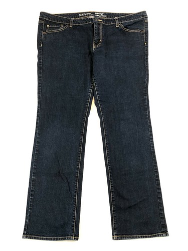Merona Modern Straight Leg Jeans Women's Size 18 - Dark Wash Mid Rise Stretch - 第 1/11 張圖片