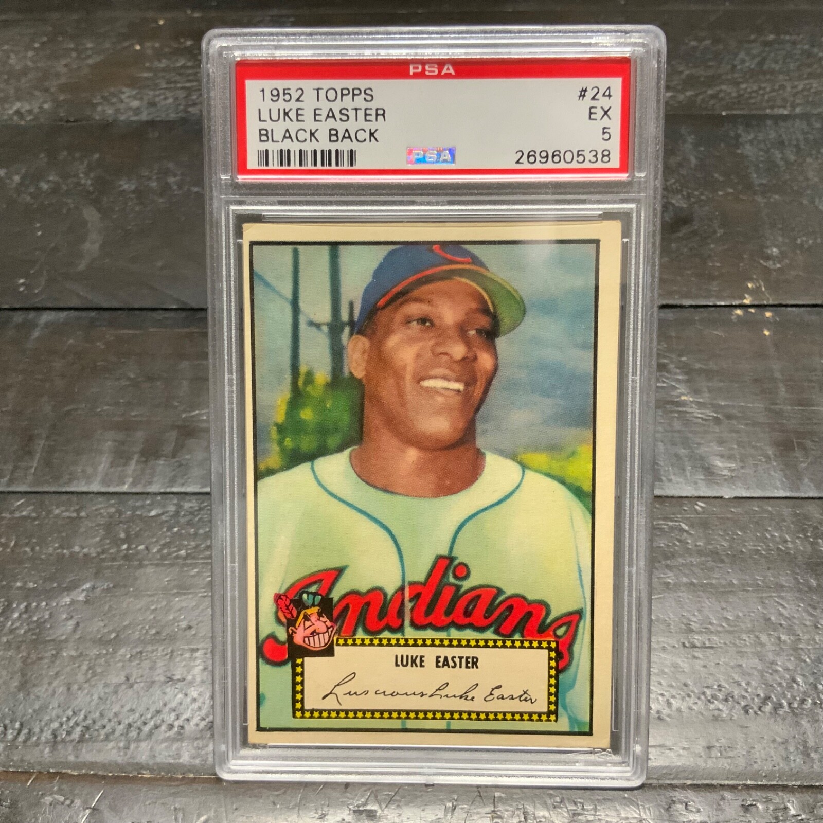 1952 Topps Luke Easter #24 *Indians* PSA 5 EX (Black Back)
