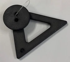 Dark Gray Triangle Closure with Button Back Buckle - 70mm / 2-3/4" - Dill Button