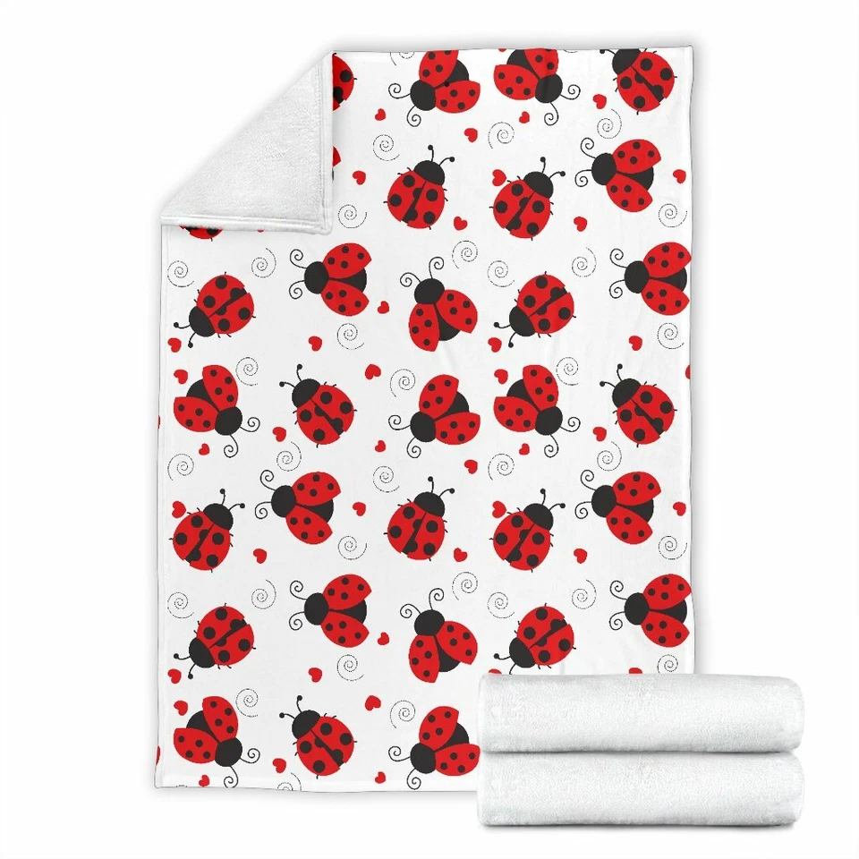 Cartoon Ladybugs Premium Blanket, Ladybug Lover Blanket, Child & Adult Blanket - Image 2 of 4