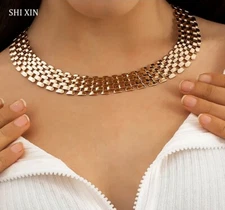 Women's Fashion Jewelry Gold Chunky Choker Necklace 3-10