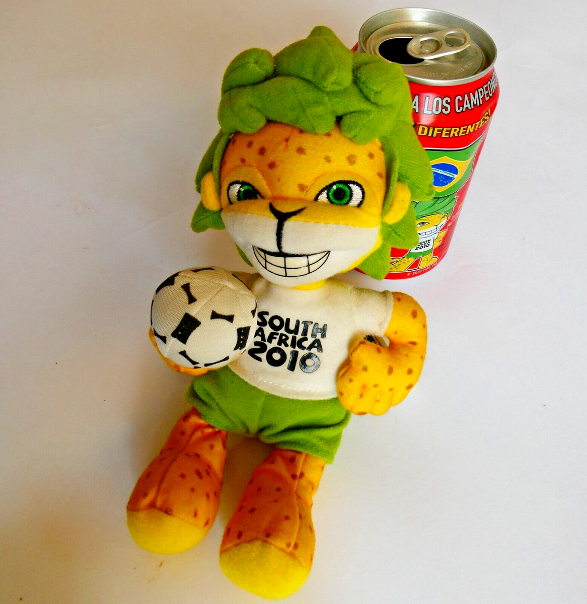 2010 FIFA WORLD CUP MASCOT ZAKUMI DOLL TOY AND COCA COLA BRAZIL