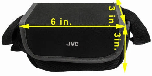 JVC Camcorder Camera Bag Padded Pouch Soft Case Black w/Shoulder Strap 6"x3"x3" - Image 3 of 4