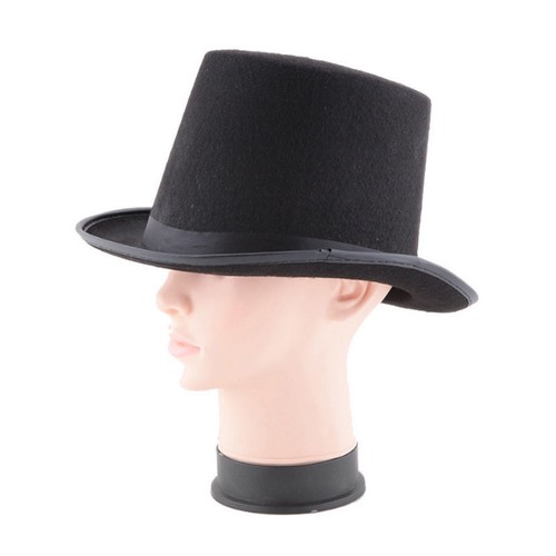 Black Tall Top Hat Steampunk Magician Performing Costume Hat for Adults/Kid - Picture 2 of 13