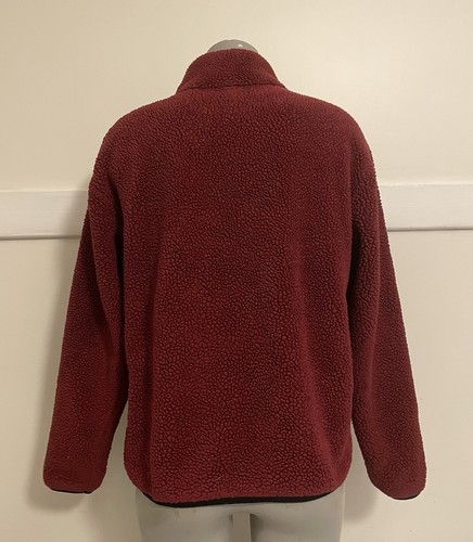 Victoria's Secret Size Small Maroon Red Fleece Unlined Full Zip Jacket - Picture 3 of 6