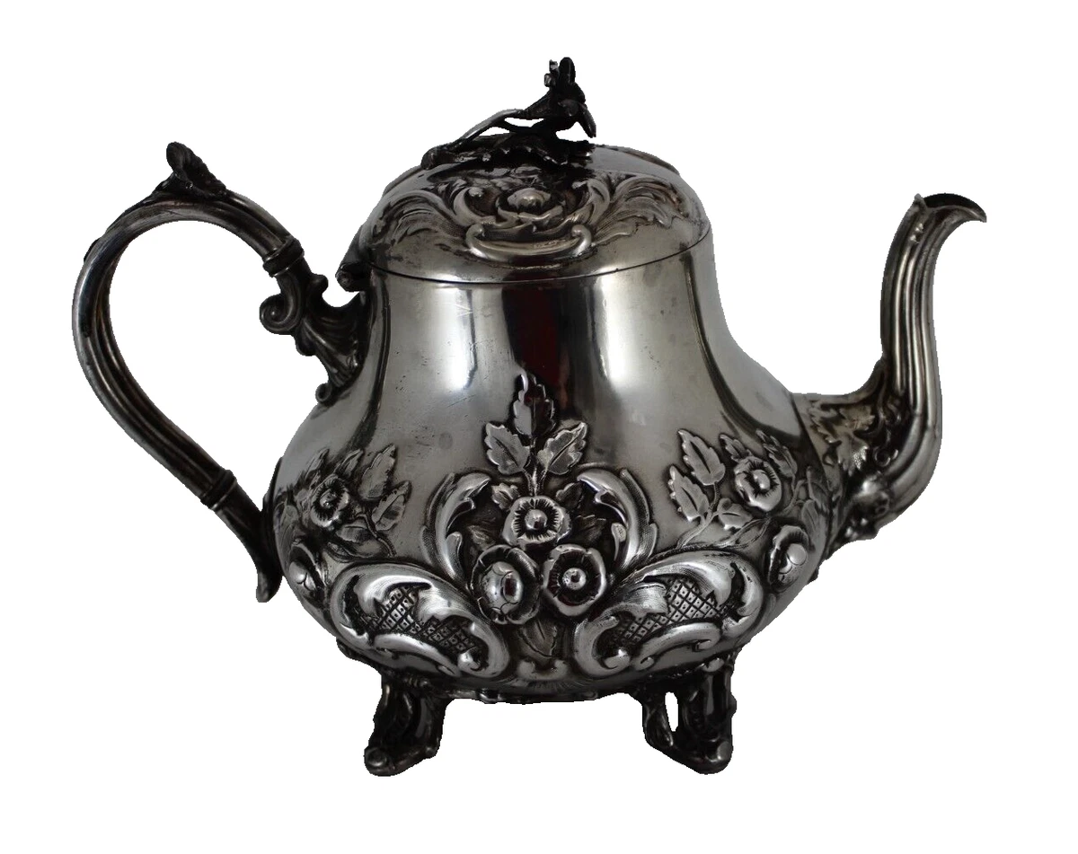 【James Dixon 】 ビクトリアン ティーセット 3点 ティーポット J Dixon Antique US Silver-Plated Teapots, Coffee Pots & Sets for