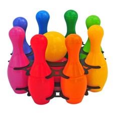 Bowling Set Kugeln Kinderbowling 8 mini Kegeln 2 Kugel für Kinder Kegelspiel TU