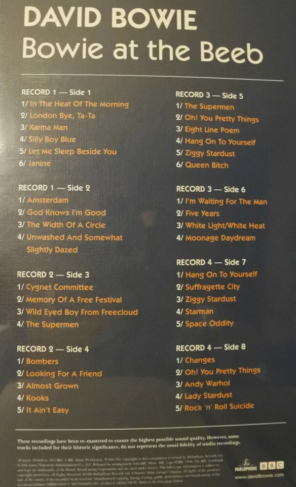 Bowie at the Beeb The Best of the BBC Sessions 1968-1972 180 grams, Box Set RARE - Photo 3/4