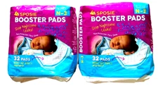 Sposie Booster Pads Use W/ Diaper Size N-3 Diaper Liners 32 Pads 2 Pack No Leaks