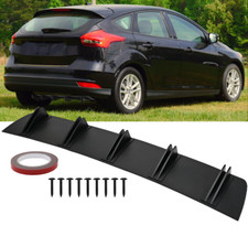 For Ford Focus Rear Lower Diffuser Bumper Lip Splitter Shark 5-fins Glossy Black