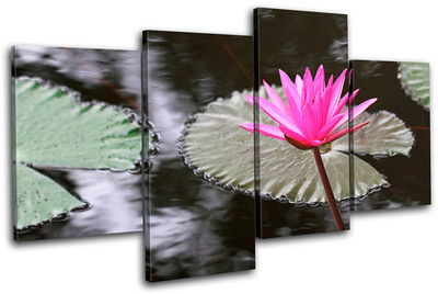 Water Lily Flowers Floral MULTI Leinwand Wand Kunst Bild drucken