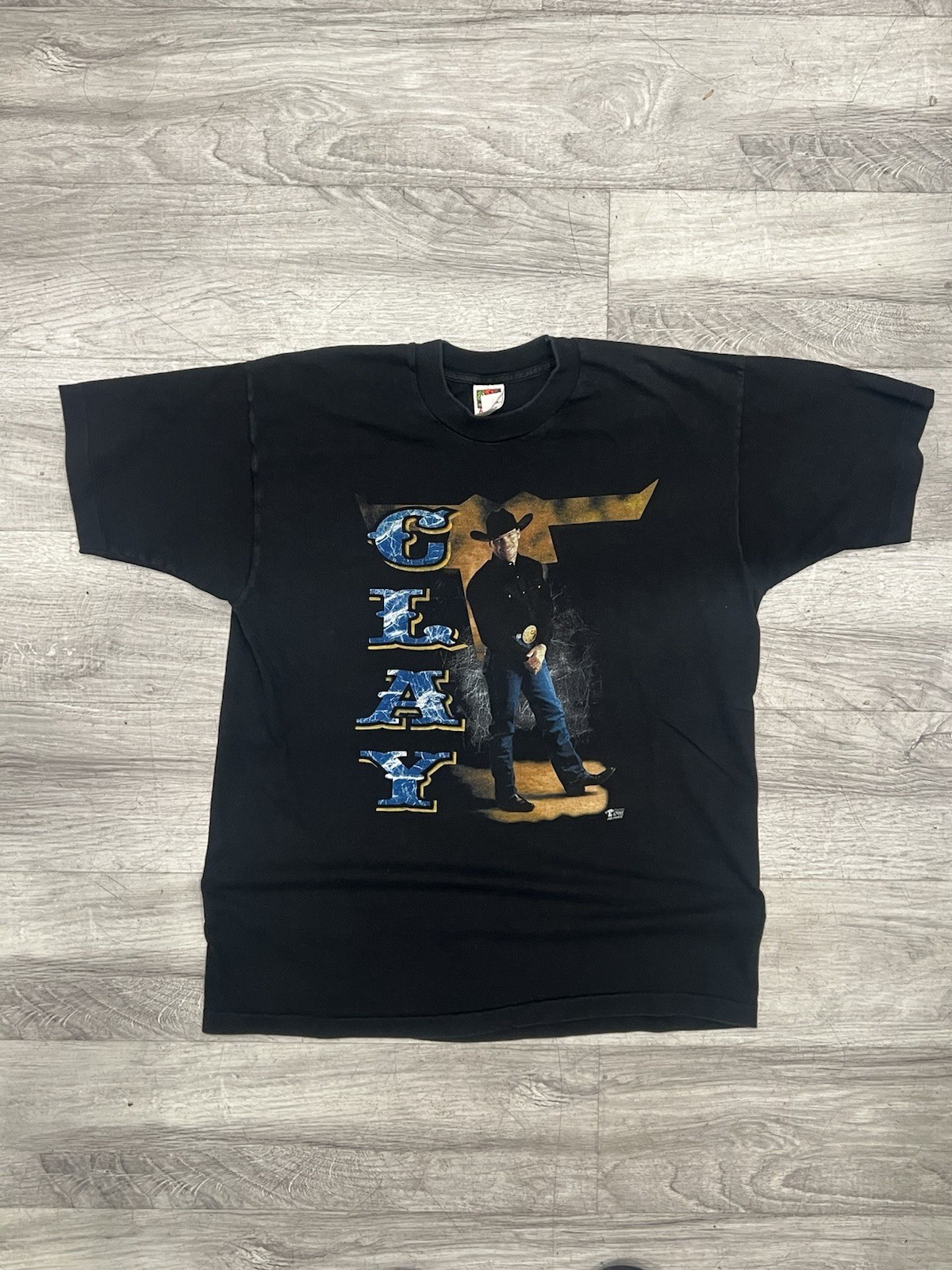 90s Vtg Clay Walker Four Star Blowout Tour Tee Shirt Black Size XL Single Stitch