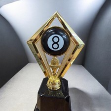 Mixed lot of 17 Pool/Billiards Trophy Toppers 8 ball, pool table, etc. 