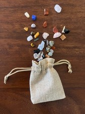 gemstone and crystal bag, gemstone bag, crystal, gemstone, fosil, gem mix, gem