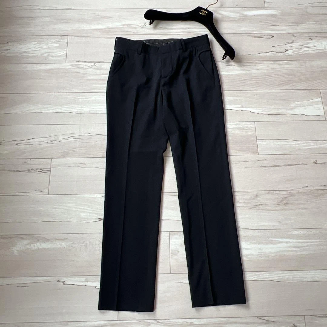 Pantalon pantalons femme GUCCI presse centrale noir formel F/S du Japon