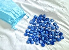 Set of 74 Glass Gem Flat Half Marbles: For Decor Gardens Vases Crafts Fish Tank